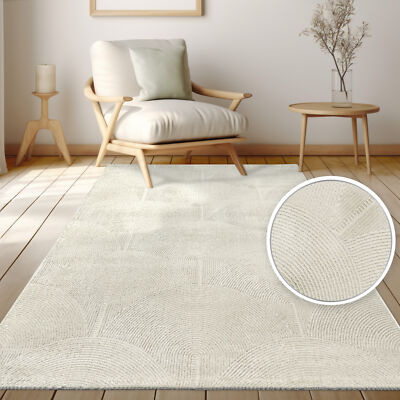 Tappeto Salotto Beige 80x150 Cm | Stile Scandinavo Boho | Pelo Corto E Facile Da Pulire - Foto 10
