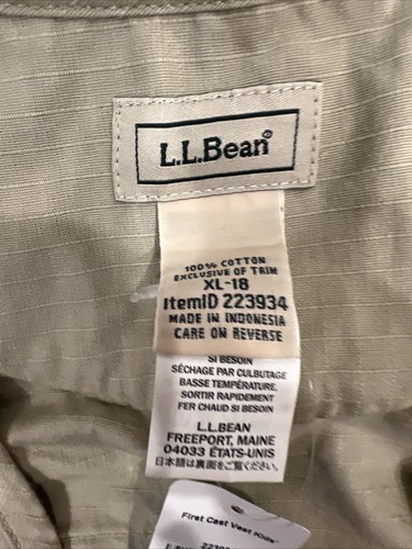NEW LL Bean First Cast Vest Kids. Fly Fishing Vest Multi Pocket Youth Size XL 18 - Picture 5 of 6