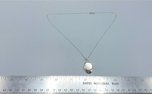 Sterling Silver, M.O.P. Pendant Necklace - Picture 7 of 7