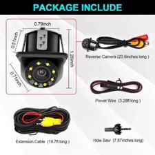 Backup Camera Waterproof Night Vision HD Wide Angle License Plate Car Rear View