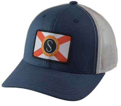 Salty Crew Florida Retro Trucker Adjustable Mesh Back Blue & White Snapback