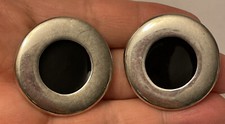 vintage earring enameled silver tone made in USA
