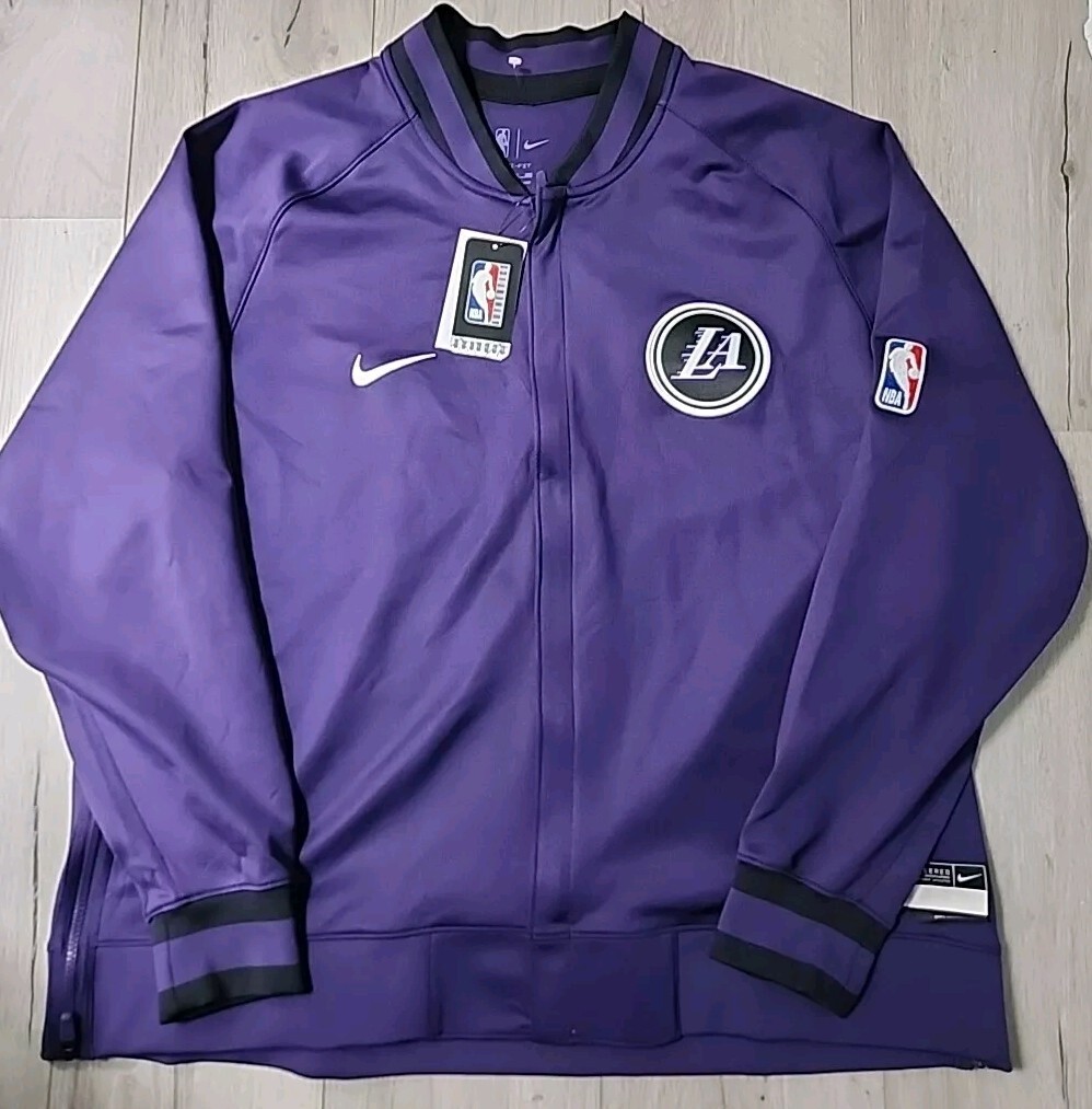nike lakers modern varsity jacket