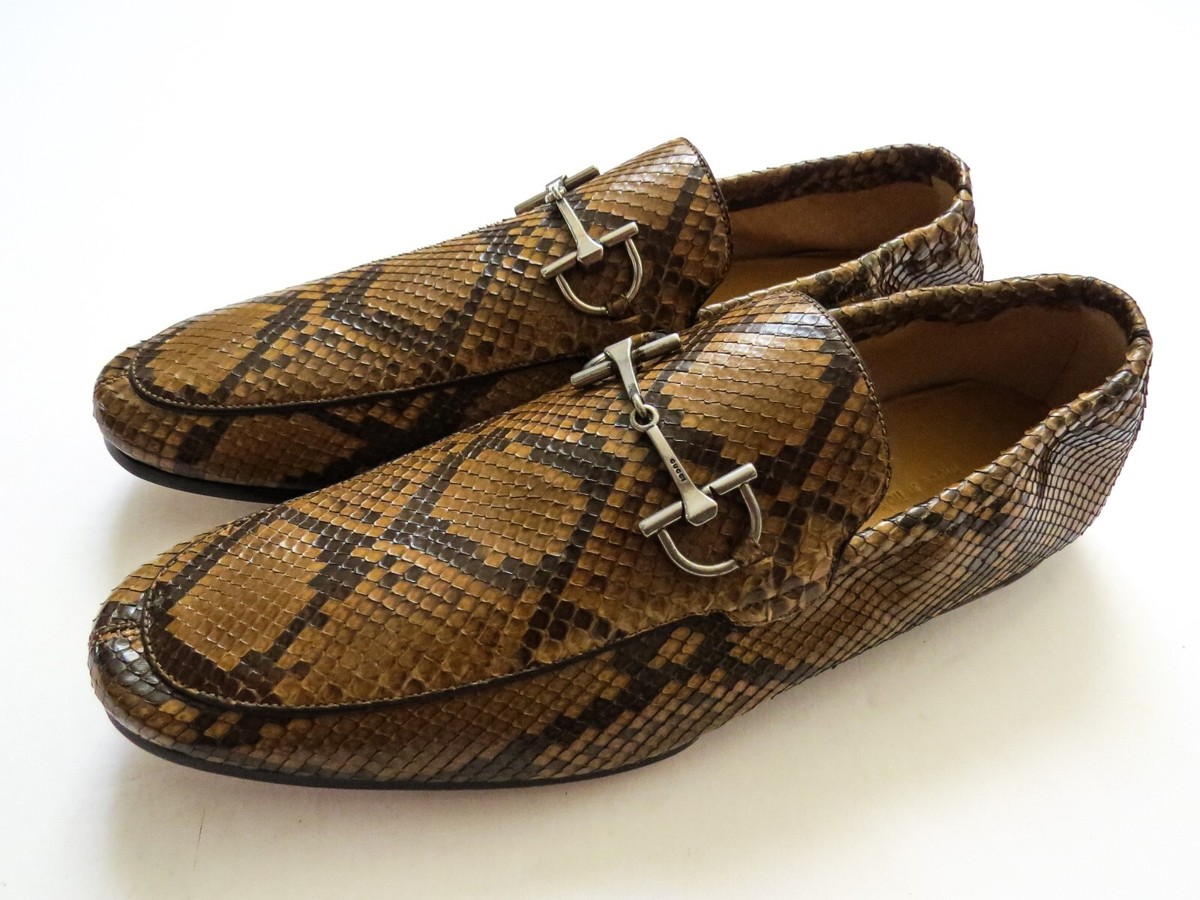 GUCCI Python Snakeskin Leather Horsebit Loafers Shoes 7.5 US GUCCI Python Snakeskin Leather Horsebit Loafers Shoes 7.5 US