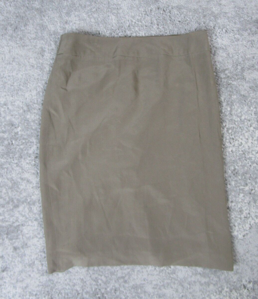 Armani Womens Biege Office Pencil Skirt Size 42 with Back Zip-image