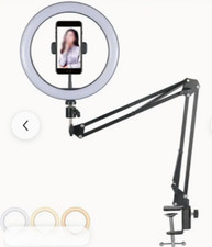 Adjustable Arm & Phone Holder 10-inch 3 Light Modes Add to Table or Desk