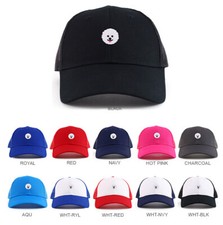 Youth Kid's Happy Bichon Frise Dog Patch Youth 6 Panel Trucker Baseball Cap
