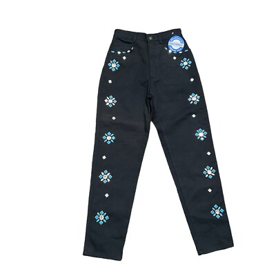 Vintage Bedazzled Mom Jeans Bingo Bingo Black High Waisted Denim