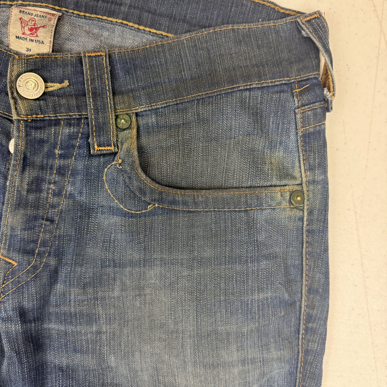True Religion Rocco Men's Straight Jeans, Blue, Recommended Size 33 image 8