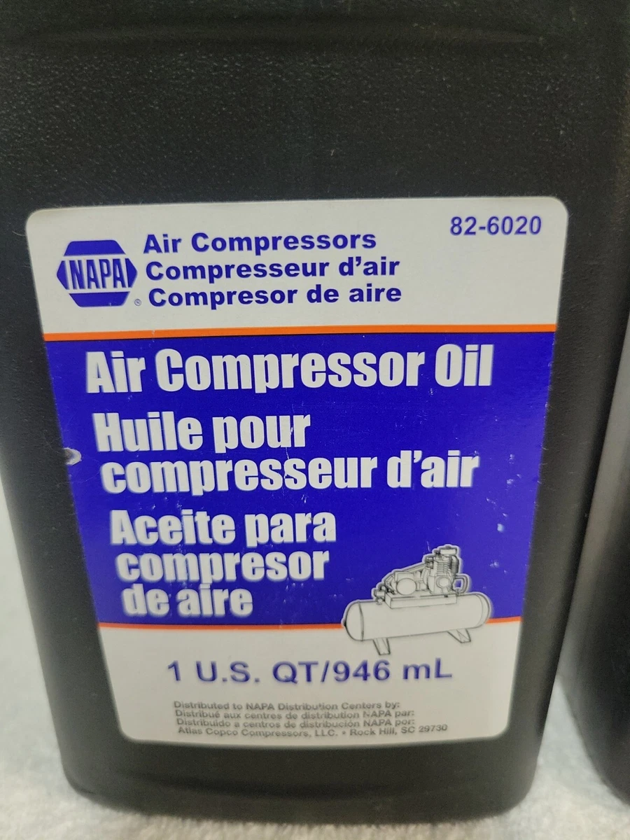 2 Quarts NAPA AIR COMPRESSOR OIL 82 6020 eBay