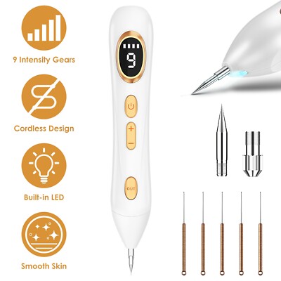 Skin Tag Remover Pen & LED Light Cordless Skin Tag Removal Kit Warts Mole Skin