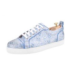 Men's Fashion Round Toe Lace Up Flowers Sport Shoes Youth Casual Leather Shoes