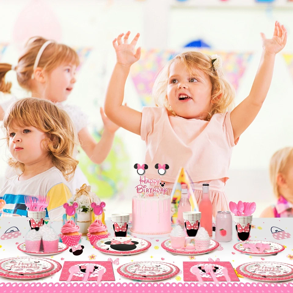 Minnie Mouse Party Supplies Minnie Mouse Birthday Party Decoration Plates Cups - Image 4 of 4