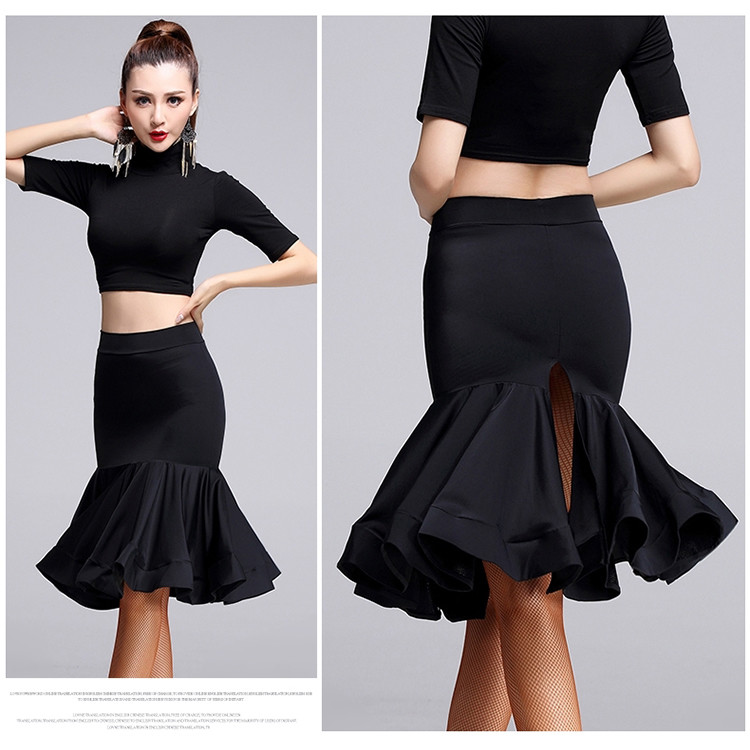 Ballo Donna Adulta Gonna Latina Ballo Donna - Asimmetrica Per Salsa, Tango, ChaCha, Taglia Unica Rosso Gonna Pratica Lezioni Ballo - Foto 9