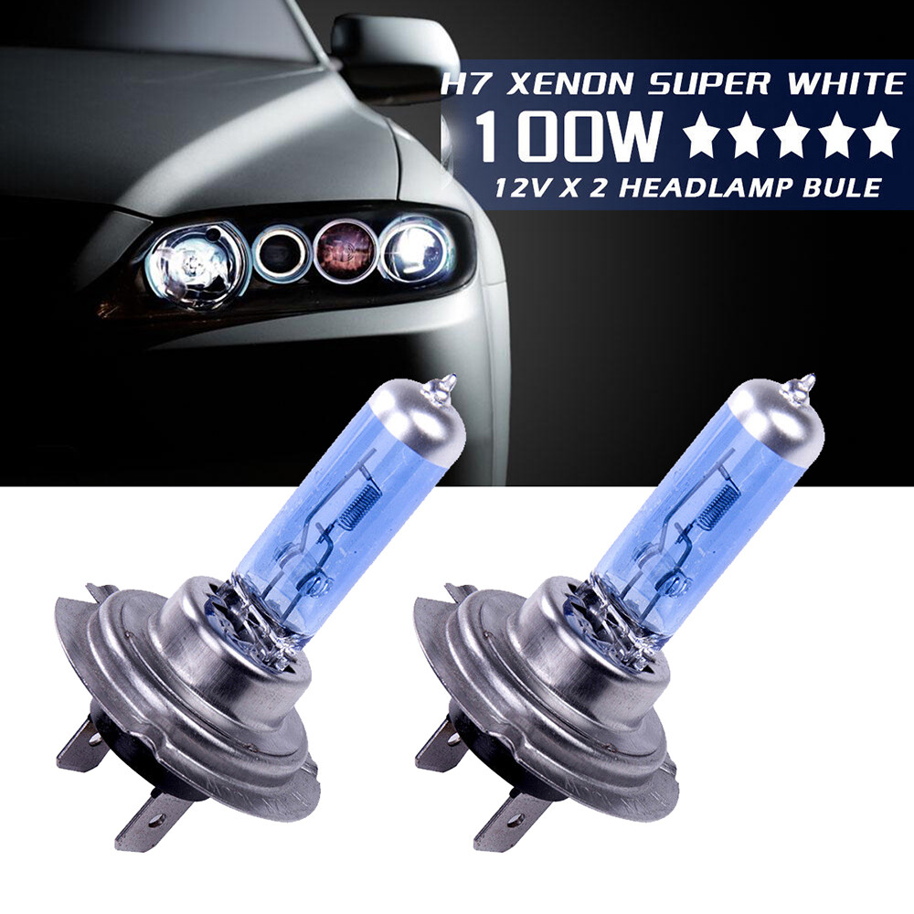 100W Xenon Globes 2Pcs 12V H7 Hid White 6000k Halogen Car Head Light