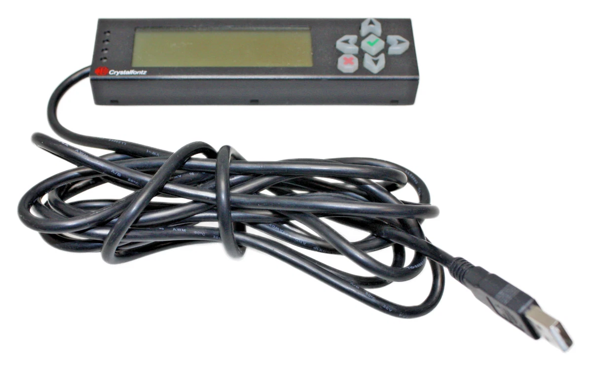 CrystalFontz XES-635 (CFA-635) 20x4 USB LCD Display in Steel Enclosure