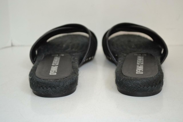 black flat criss cross sandals