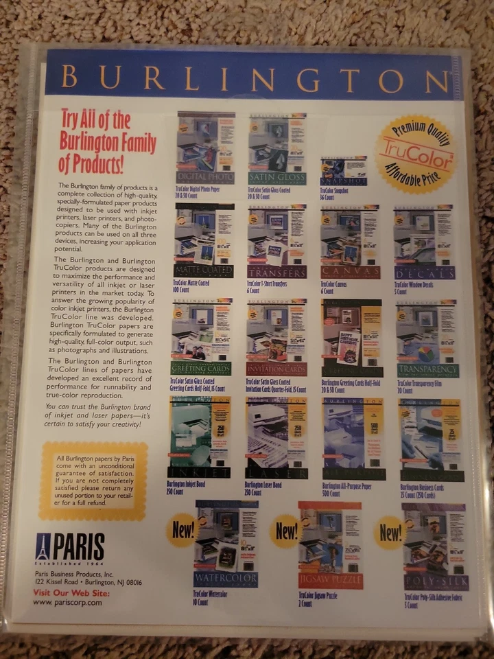 Burlington Canvas Inkjet Printer Sheets 6 Sheets 8.5 x 11  New/Sealed  - Image 3 of 3