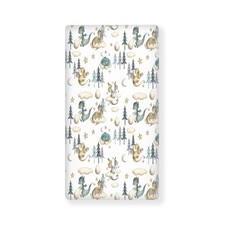 Watercolor Cute Dragon Fairy Tale Fitted Crib Sheet Cloud Moon Star Dragons E...