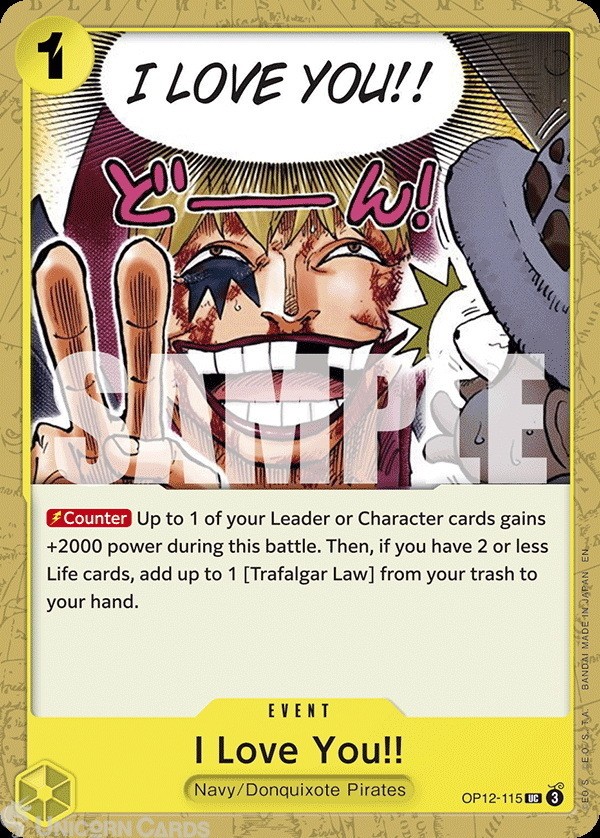 OP12-115 I Love You!! : Uncommon English One Piece TCG Card : OP12: Legacy of th