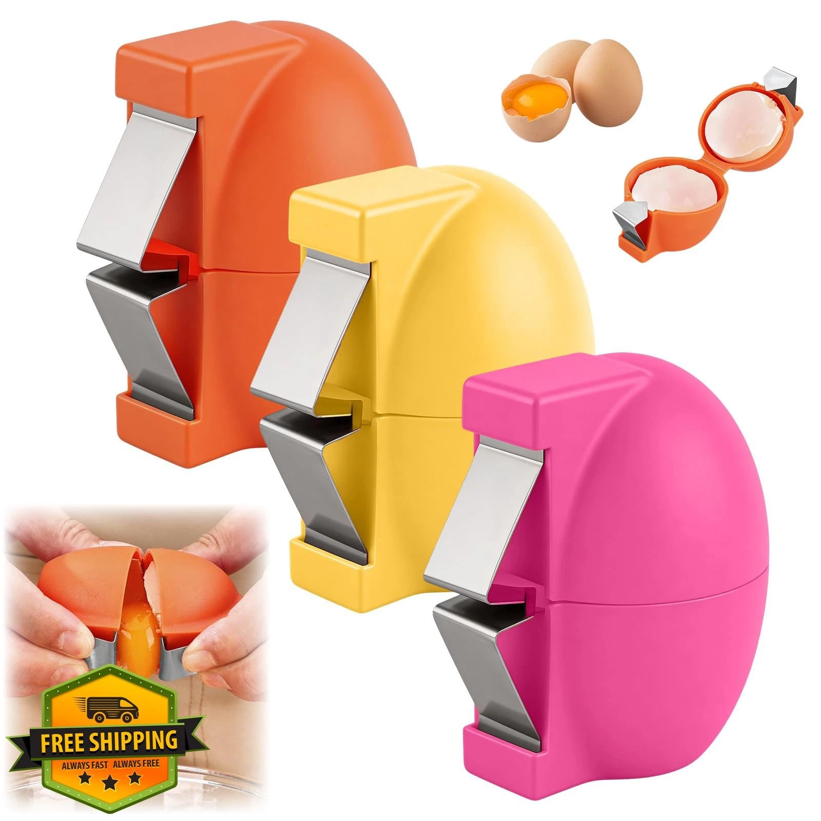 3pc Stainless Steel Egg Shell Opener Kitchen Gadget
Opens in a new window or tab