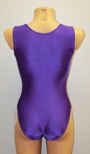 Women One-piece Leotard 201-00 Bottom Completely Closed Purple Spandex Size M