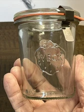 WECK Rundrand-Glas 60 Clear Glass Lidded Canning Jar 160, 4 3/8" tall