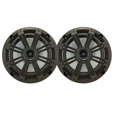 #ad #ad Kicker 6.5quot; 195 Watt Max Marine Boat Audio Speakers Pair with Charcoal Grilles $129.96