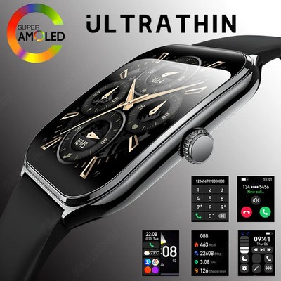Ultra Thin Smart Watch 1.96'' AMOLED HD Display with Heart Rate Monitor for