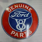FORD V8 PARTS 29 X 29 INCHES PORCELAIN ENAMEL SIGN