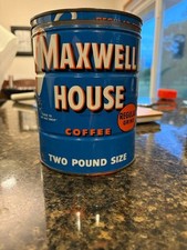 Vintage Maxwell House Coffee Tin 2 Lb Can Regular Grind
