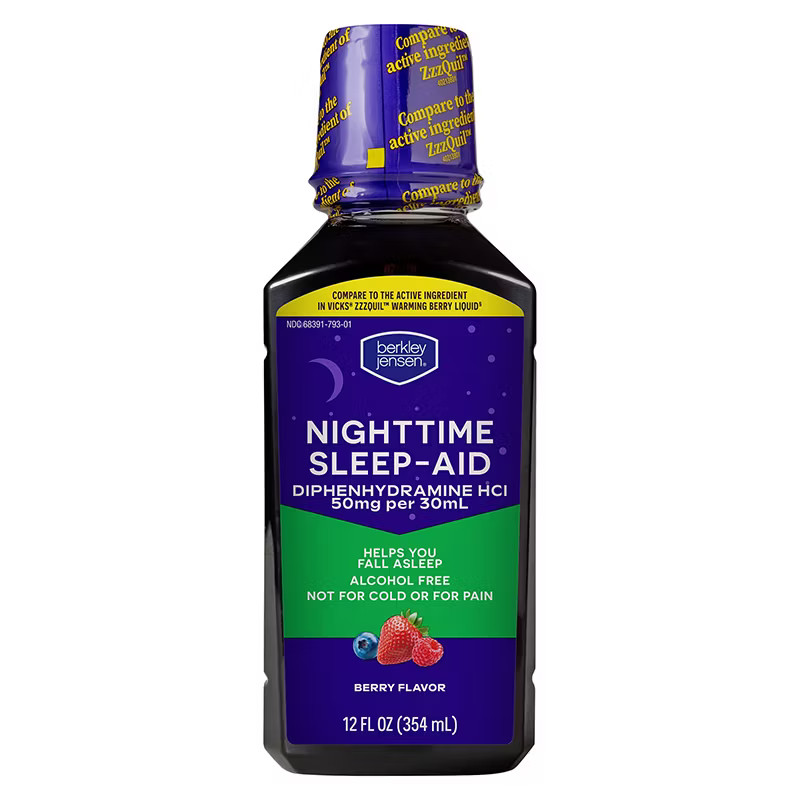 Diphenhydramine HCl 50mg Sleep Aid Liquid 3-Pack x 12oz Compare ZzzQuil Exp-1/28