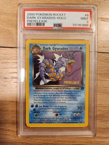 PSA 9 Pokemon Dark Gyarados Team Rocket Prerelease Holo Rare Promo #8 PSA 9 Mint