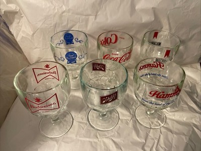 Pabst Blue Ribbon Michelob Budweiser Hamm s Schlitz and Coca Cola Heavy Goblet