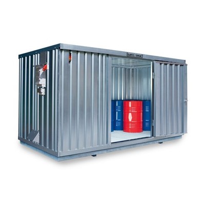 Gefahrstoffcontainer / 8 qm / Auffangvolumen 1.050 l / mit Lüftersteuerung