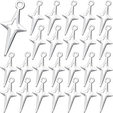 Star Charms for Jewelry Making, Alloy Silver Star Charms Pendants, Mini Hollow B