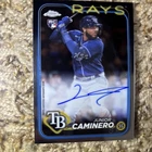 Junior Caminero RC Auto 2024 Topps Chrome Rookie Tampa Bay Rays #RA-JCA