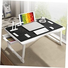 Laptop Bed Table, Laptop Desk for Bed, Foldable Laptop Bed Desk with USB Black
