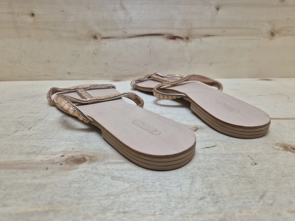 ESPRIT DAMEN SANDALEN SANDALETTEN SLIPPER LATSCHEN Gr:40 UK:6,5 BEIGE - Bild 3 von 4