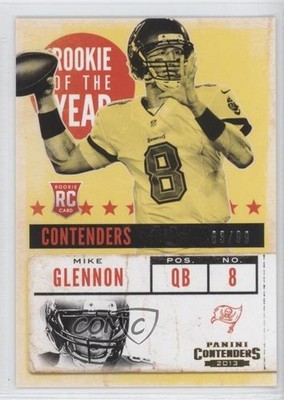 2013 Panini Contenders Rookie of the Year Gold 83/99 Mike Glennon #9 RC 1q7