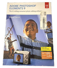 Adobe Photo Shop Elements 9 Windows Mac 2 DVD-ROM 2010 Retail