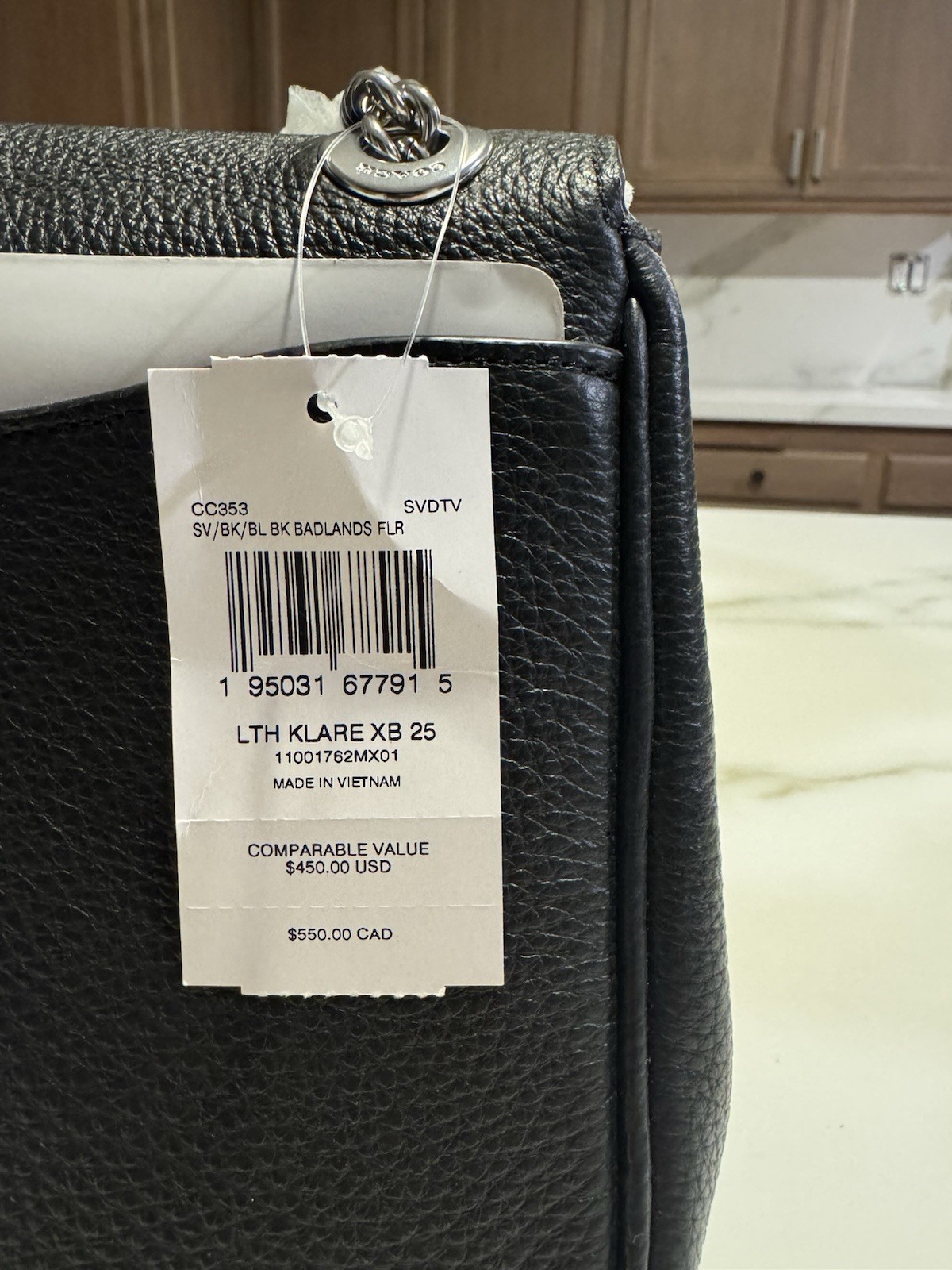 NWT Coach Klare Crossbody 25 Leather Bag Black/Silver image 4