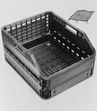 CyclingDeal CD-BM-03 Large Capacity Rear Bicycle Basket w/ Cargo Net, Black