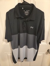 Men's Under Armour UA Golf Polo Shirt Size XL The Performance Polo Black Gray