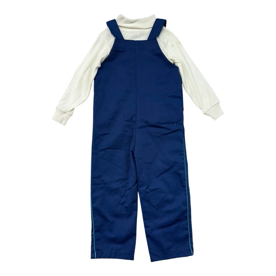 NWT Vintage Carters Overall Bibs Set Bear Football Embroidered Boys Size 4T - Image 2 of 4