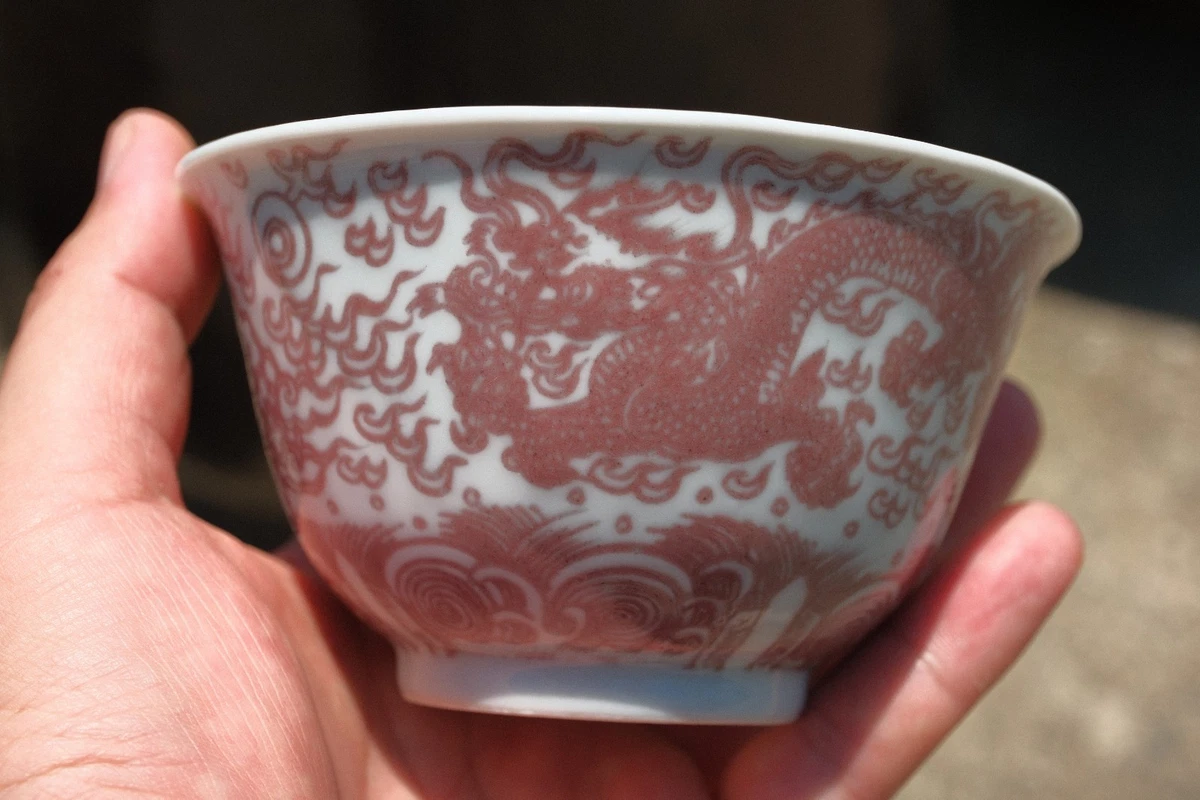 陶瓷中国古董碗红色| eBay