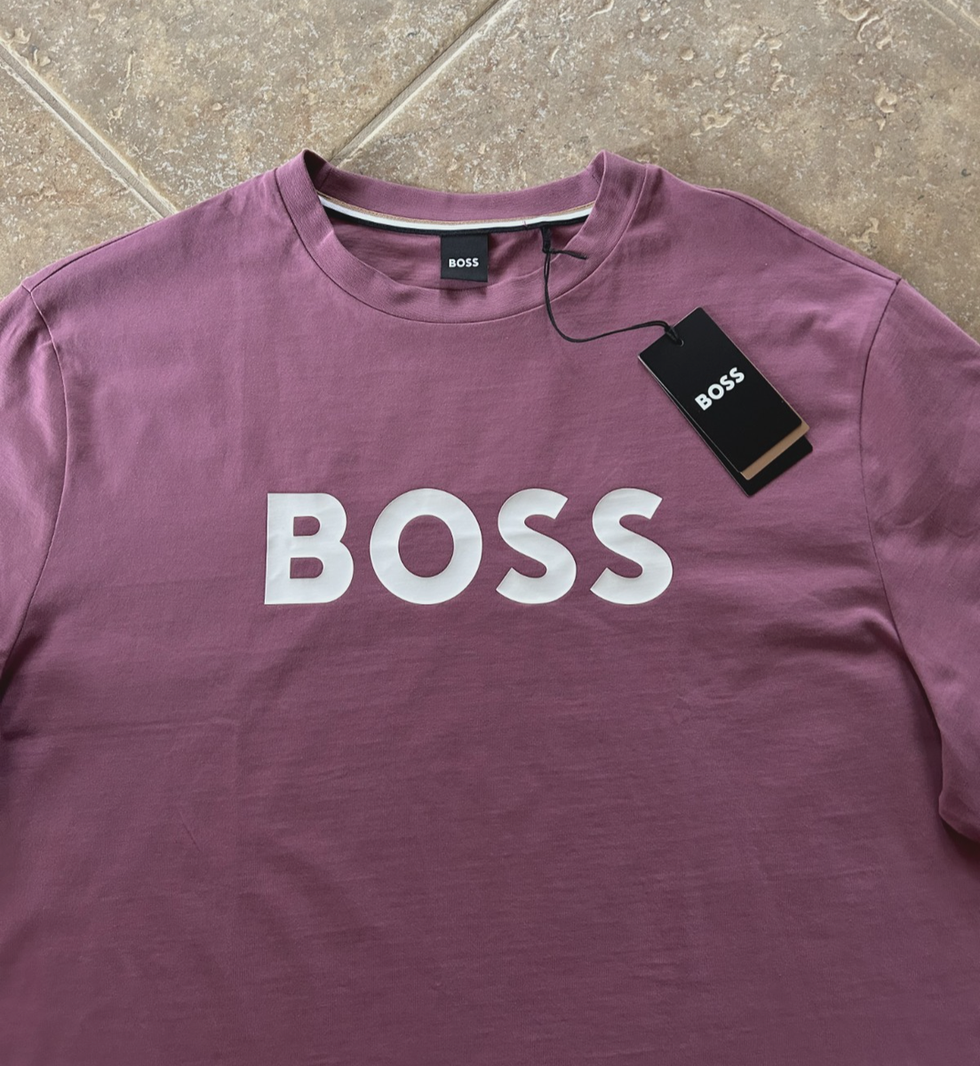 HUGO BOSS ボーダー 長袖カットソー 表記XL 未使用新品タグ付き Hugo Boss Black Label Tiburt Graphic Logo T Shirt 4XL Purple w