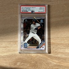 Bowman 2019 Draft Chrome Riley Greene BDC-50 With Bat PSA 10 Rookie Tigers