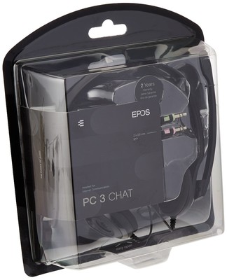 Sennheiser PC 3 Chat - Durable On-Ear Wired Headset - Noise Cancelling Microphon