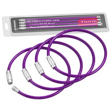 Cable Key Ring 4 Pack - 6.3" Flexible Wire Keychain Loop with Twist-Lock Scre...